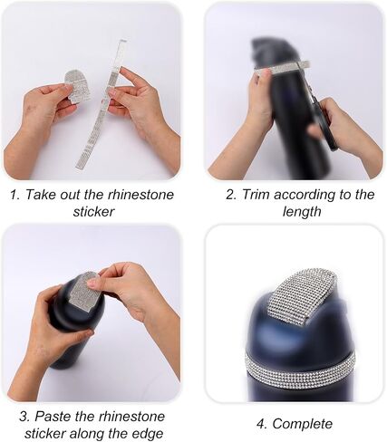 4pcs Rhinestone Stickers Charms for Owala, Sparkling Water Bottles Stickers Decorative Bottle Accessories Decoration Compatible with Owala FreeSip 16 24 32 40 oz (White) in Saudi Arabia
