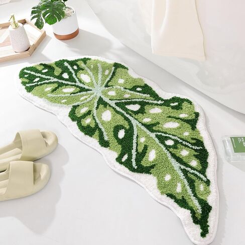 Panstar Green Leaf Bath Hat ، Wanana Leaf Plant Bathner Brud Brug غير قسيمة أوصت راحة على شكل نخيل على شكل حوض استحمام الحمام. in Kuwait