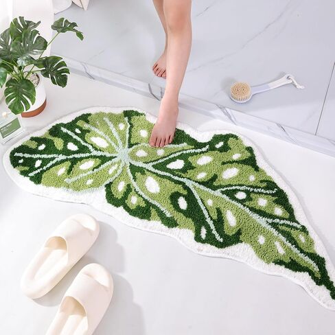Panstar Green Leaf Bath Hat ، Wanana Leaf Plant Bathner Brud Brug غير قسيمة أوصت راحة على شكل نخيل على شكل حوض استحمام الحمام. in Kuwait