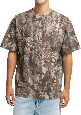 Camo Shirt for Men Camouflage Hunting Print Short Sleeve Crewneck Box Fit T-Shirt Mens Casual Performance Tee in Saudi Arabia