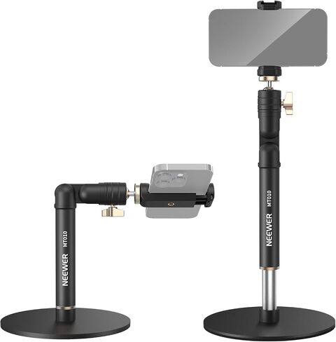 NEEWER Basics Cell Phone Stand for Desk, Adjustable Phone Holder Clamp with Weighted Metal Base, Office Table Phone Mount Compatible with iPhone 16 15 Pro Max Plus Samsung for Video Recording, ST006 in Saudi Arabia