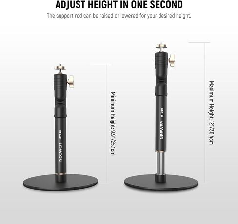 NEEWER Basics Cell Phone Stand for Desk, Adjustable Phone Holder Clamp with Weighted Metal Base, Office Table Phone Mount Compatible with iPhone 16 15 Pro Max Plus Samsung for Video Recording, ST006 in Saudi Arabia