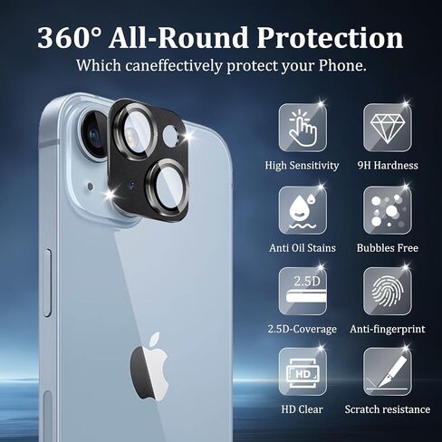 3 حزمة كاميرا زجاجية العدسة واقي متوافق مع iPhone 17 Pro Max ، غطاء عدسة Clear Clear HD HD ، حماية مضادة للخلع ، طقم التثبيت السهل in Kuwait