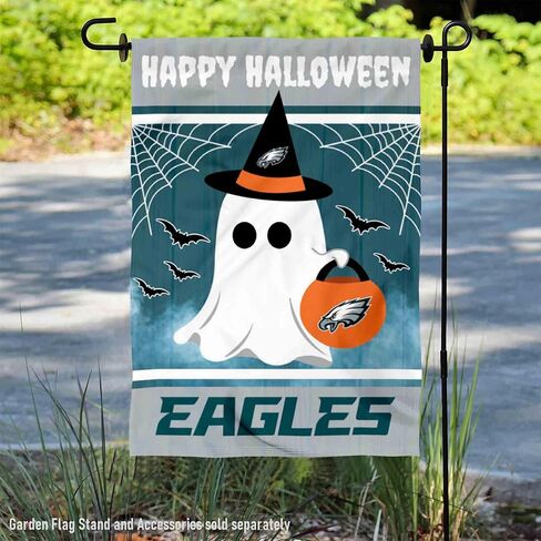 Philadelphia Eagles Happy Halloween Garden Flag Double Sided Banner in Saudi Arabia