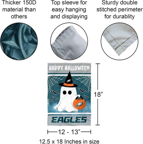 Philadelphia Eagles Happy Halloween Garden Flag Double Sided Banner in Saudi Arabia