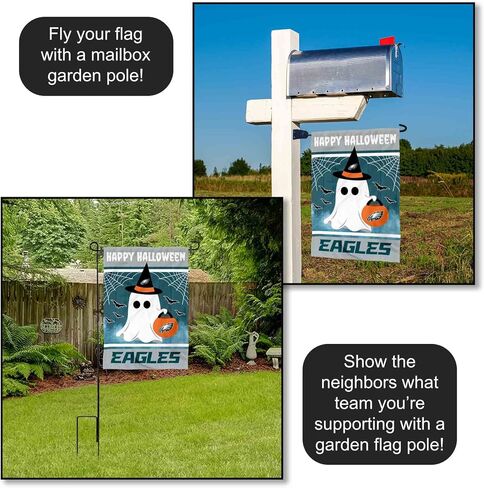 Philadelphia Eagles Happy Halloween Garden Flag Double Sided Banner in Saudi Arabia