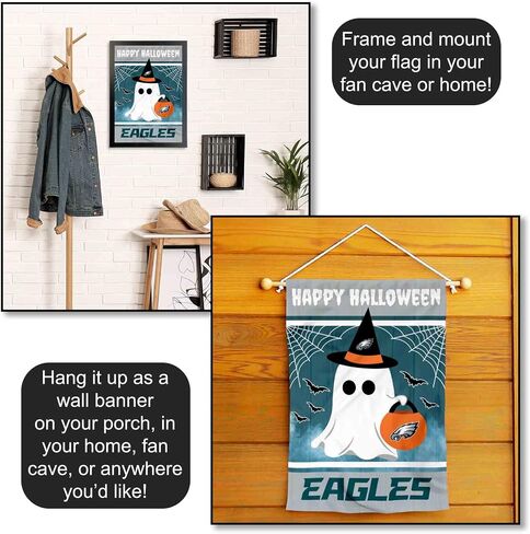 Philadelphia Eagles Happy Halloween Garden Flag Double Sided Banner in Saudi Arabia