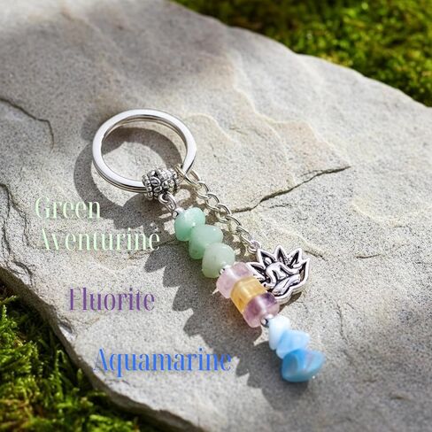 Crystal Keychain The Fortunekey - حظا سعيدا وإيجابية هدية مع شفاء البلورات | هدية ذات مغزى للنساء أو الأمهات أو الأصدقاء لإلهام الثقة والإيمان والقوة لأي مناسبة in Kuwait