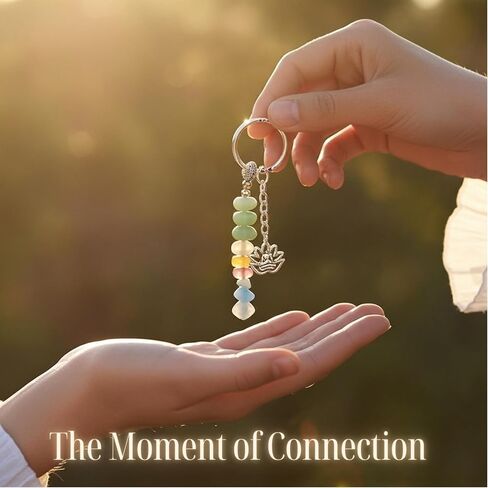 Crystal Keychain The Fortunekey - حظا سعيدا وإيجابية هدية مع شفاء البلورات | هدية ذات مغزى للنساء أو الأمهات أو الأصدقاء لإلهام الثقة والإيمان والقوة لأي مناسبة in Kuwait