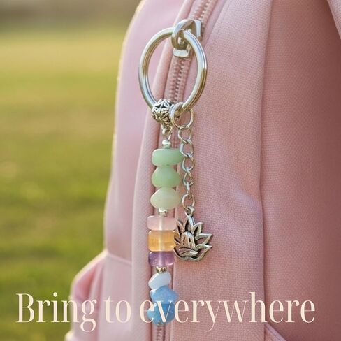 Crystal Keychain The Fortunekey - حظا سعيدا وإيجابية هدية مع شفاء البلورات | هدية ذات مغزى للنساء أو الأمهات أو الأصدقاء لإلهام الثقة والإيمان والقوة لأي مناسبة in Kuwait
