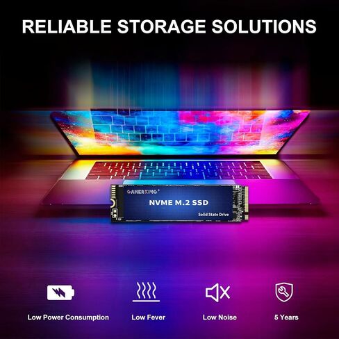 GAMERKING 128GB M.2 NVME SSD 2280 PCIe 3.0 Gen3 x4, Internal Solid State Drive up to 1800MB/s 3D NAND Flash M Key Low Power Consumption Disk, Upgrade Storage for Desktop, Laptop in Saudi Arabia