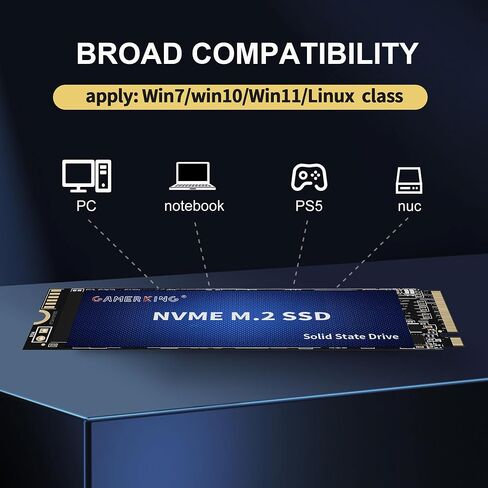 GAMERKING 128GB M.2 NVME SSD 2280 PCIe 3.0 Gen3 x4, Internal Solid State Drive up to 1800MB/s 3D NAND Flash M Key Low Power Consumption Disk, Upgrade Storage for Desktop, Laptop in Saudi Arabia