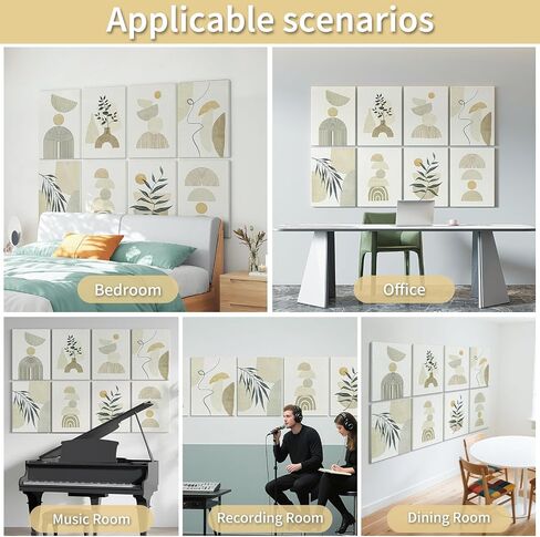 Art3d Soundproof Wall Panels 48"x32", 8-Pack Acoustic Wall Art Panels, Sound Absorbing Decorative Wall Panels for Living Room, Bedroom, Kitchen, Studio, Polyester UV Print in Saudi Arabia