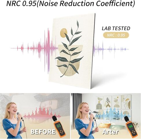 Art3d Soundproof Wall Panels 48"x32", 8-Pack Acoustic Wall Art Panels, Sound Absorbing Decorative Wall Panels for Living Room, Bedroom, Kitchen, Studio, Polyester UV Print in Saudi Arabia