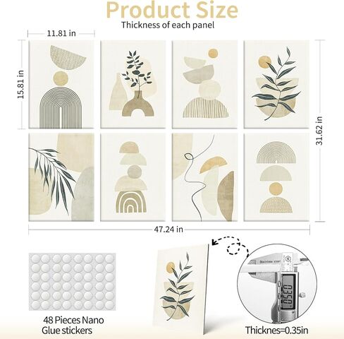 Art3d Soundproof Wall Panels 48"x32", 8-Pack Acoustic Wall Art Panels, Sound Absorbing Decorative Wall Panels for Living Room, Bedroom, Kitchen, Studio, Polyester UV Print in Saudi Arabia