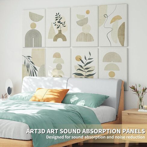 Art3d Soundproof Wall Panels 48"x32", 8-Pack Acoustic Wall Art Panels, Sound Absorbing Decorative Wall Panels for Living Room, Bedroom, Kitchen, Studio, Polyester UV Print in Saudi Arabia