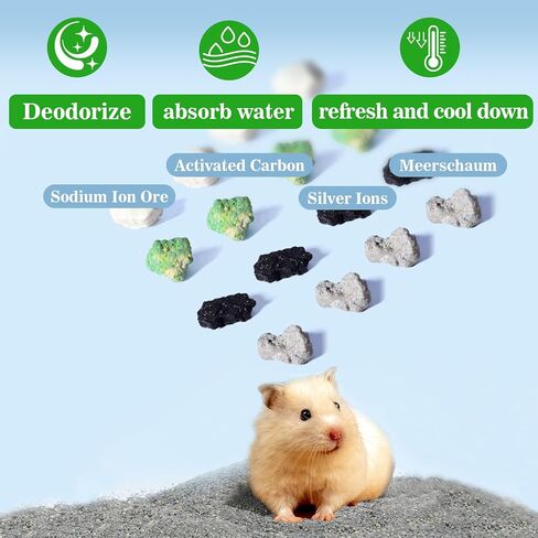 Sukh Hamster Desert Sand 15OZ - Fine Sand Bath for Reptile Hermit Crab Dwarf Hamster Chinchilla Gerbil Turtle as Zoo Med Repti Sand Substrate Hamster Bedding Cleaning Supplies Odor Control Hides Dig in Kuwait