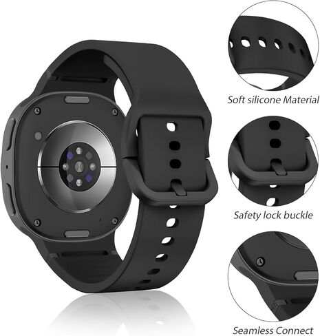 فرقة رياضية لـ Samsung Galaxy Watch 8 Band 40mm 44mm/8 Classic 46mm Men Women ، No Gap Silic Silicone Rubber Ritber Bristband For Samsung Galaxy Watch 8 Classic Bands 46 44 40 MM in Kuwait