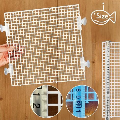 Plastic Aquarium Divider Panel and Fish Tank Lid - Egg Crate Grid for 10/20/55 Gallon Tanks, Adjustable Separator with Suction Cups, Customizable Breeder Cover and Bottom Grate (Black, 8 Pack) in Kuwait