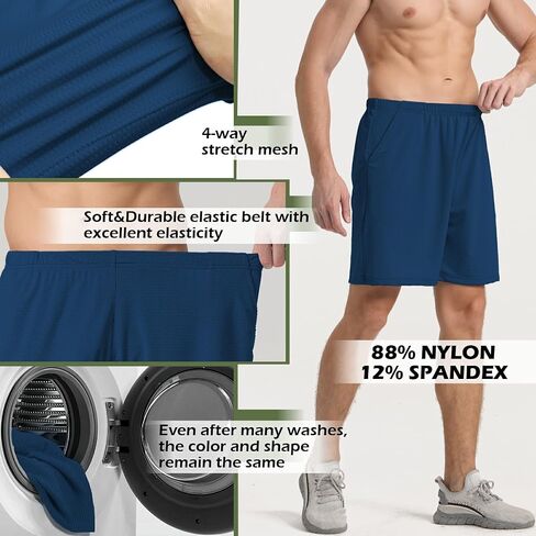 Mens Athletic Running Shorts 1 Pack Quick Dry with Pockets Workout Gym Shorts for Men Mesh Swim Trunks Pajama Board in Saudi Arabia