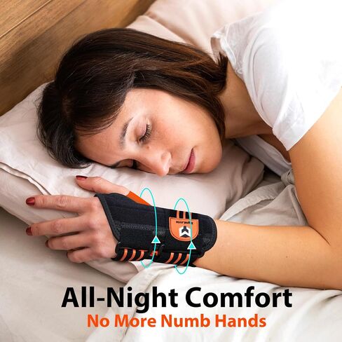 2 Pack Carpal Tunnel Wrist Brace [2025 Upgraded Adjustable Straps & Elastic Thumb Hole] Soft Breathable Night Support Wrist Brace for Pain Relief Tendonitis, Sprain, Arthritis - Left & Right (Size: M) in Saudi Arabia