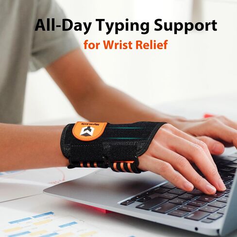 2 Pack Carpal Tunnel Wrist Brace [2025 Upgraded Adjustable Straps & Elastic Thumb Hole] Soft Breathable Night Support Wrist Brace for Pain Relief Tendonitis, Sprain, Arthritis - Left & Right (Size: M) in Saudi Arabia