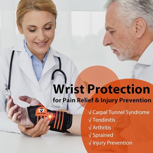 2 Pack Carpal Tunnel Wrist Brace [2025 Upgraded Adjustable Straps & Elastic Thumb Hole] Soft Breathable Night Support Wrist Brace for Pain Relief Tendonitis, Sprain, Arthritis - Left & Right (Size: M) in Saudi Arabia
