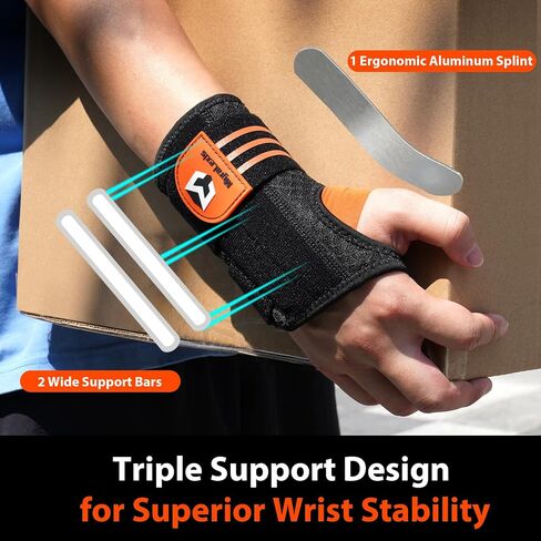 2 Pack Carpal Tunnel Wrist Brace [2025 Upgraded Adjustable Straps & Elastic Thumb Hole] Soft Breathable Night Support Wrist Brace for Pain Relief Tendonitis, Sprain, Arthritis - Left & Right (Size: M) in Saudi Arabia