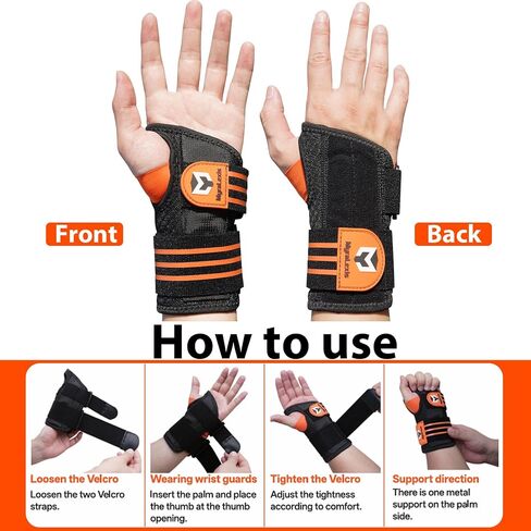 2 Pack Carpal Tunnel Wrist Brace [2025 Upgraded Adjustable Straps & Elastic Thumb Hole] Soft Breathable Night Support Wrist Brace for Pain Relief Tendonitis, Sprain, Arthritis - Left & Right (Size: M) in Saudi Arabia