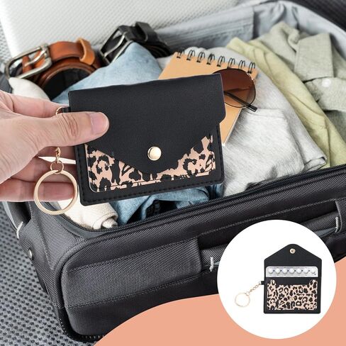 1 Pack Birth Control Pill Case Sleeve Packet 4.3 X 3 Inch PU Leather Wallet Pill Holder Privacy Protection Birth Control Pill Wallet with Key Ring for Pill Card Organizer, White in Kuwait