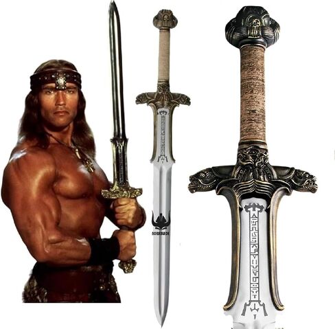 Conan the Barbarian Real Sword ، 42 '' Conan Conan Atlantean Sword 1095 تجهيزات نحاسية من الصلب الكربوني ، تانغ كامل ، غمد الجلد Viking Sword Sword Sword 7.5 رطل الهدايا للرجال (Conan Fodor Sword) in Kuwait