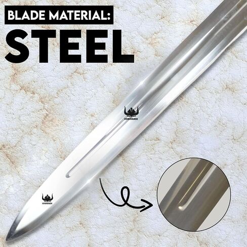 Conan the Barbarian Real Sword ، 42 '' Conan Conan Atlantean Sword 1095 تجهيزات نحاسية من الصلب الكربوني ، تانغ كامل ، غمد الجلد Viking Sword Sword Sword 7.5 رطل الهدايا للرجال (Conan Fodor Sword) in Kuwait