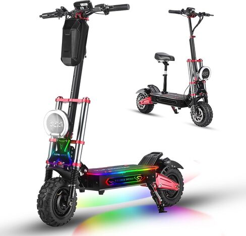 TRBK-M2 72V10000W Dual Drive Off-Road Electric Scooter, 11-inch All-Terrain Tires, 60 mph Top Speed, 35 AH Li-Ion Battery, 60 Mile Range, Hydraulic Brakes/Shock Absorption,Smart Large Screen with Seat in Saudi Arabia