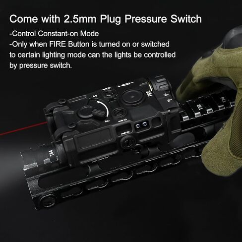 رؤية ليزر تكتيكية Airsoft، 4 أوضاع مع ليزر أحمر/أخضر، ليزر أحمر/أخضر + ضوء أبيض، ضوء أبيض ثابت/ستروب، مناسب لسكك Picatinny مقاس 20 مم AEG GBB CQB in Kuwait