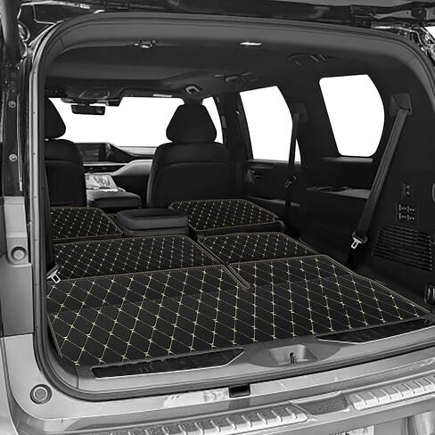 Cargo Liner & Backrest Mat Fit for 2017-2024 Nissan Armada / 11-13 Infiniti QX56 / 2014-2024 QX80 (2nd & 3rd Rows) : All Weather Pu Leather Trunk Mat Protector Waterproof Cargo Liner in Saudi Arabia