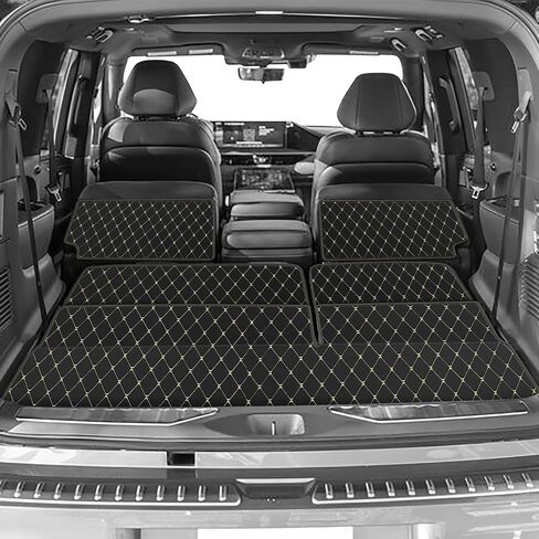 Cargo Liner & Backrest Mat Fit for 2017-2024 Nissan Armada / 11-13 Infiniti QX56 / 2014-2024 QX80 (2nd & 3rd Rows) : All Weather Pu Leather Trunk Mat Protector Waterproof Cargo Liner in Saudi Arabia