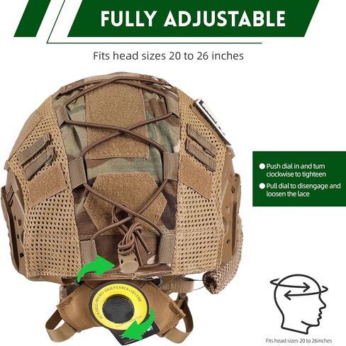 Adjustable Tactical Helmet with Counterweight Pouch & Cover for Airsoft, Cosplay, Military Gear in Saudi Arabia