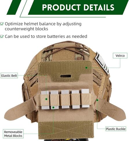 Adjustable Tactical Helmet with Counterweight Pouch & Cover for Airsoft, Cosplay, Military Gear in Saudi Arabia