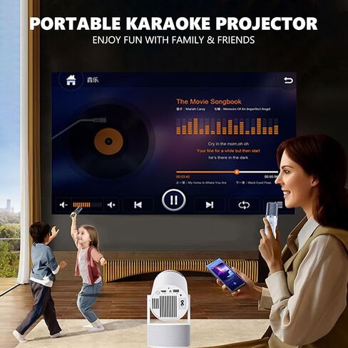 جهاز عرض صغير ، جهاز عرض محمول مع WiFi 6 و Bluetooth 5.4 ، 170 ANSI 4K HD MOVIER ، متوافق مع الهاتف ، عصا التلفزيون ، الكمبيوتر المحمول ، HDMI ، USB للفيلم Home Outdoor ، HY300 Pro+ in Kuwait