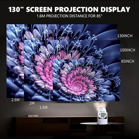 جهاز عرض صغير ، جهاز عرض محمول مع WiFi 6 و Bluetooth 5.4 ، 170 ANSI 4K HD MOVIER ، متوافق مع الهاتف ، عصا التلفزيون ، الكمبيوتر المحمول ، HDMI ، USB للفيلم Home Outdoor ، HY300 Pro+ in Kuwait