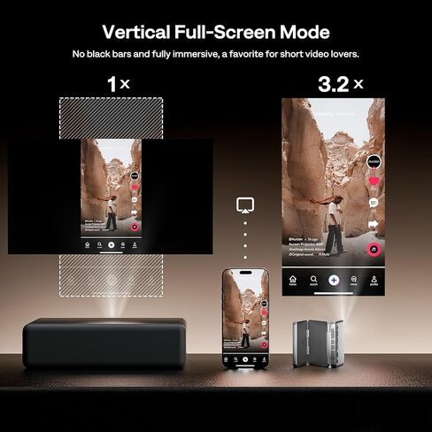 Aurzen Zip Tri-Fold DLP DLP حقًا جهاز عرض مصغر ، وحجم الجيب ، وتركيز الصفر ، والنسخة المتطابقة على الشاشة بنقرة واحدة ، ووضع شاشة كاملة ، وشحن سريع من النوع C ، وبطارية 5000 مللي أمبير في الهواء الطلق ، وجهاز عرض محمول داخلي في الهواء الطلق ، والذهب ، in Kuwait