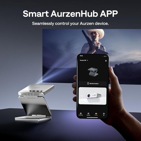 Aurzen Zip Tri-Fold DLP DLP حقًا جهاز عرض مصغر ، وحجم الجيب ، وتركيز الصفر ، والنسخة المتطابقة على الشاشة بنقرة واحدة ، ووضع شاشة كاملة ، وشحن سريع من النوع C ، وبطارية 5000 مللي أمبير في الهواء الطلق ، وجهاز عرض محمول داخلي في الهواء الطلق ، والذهب ، in Kuwait
