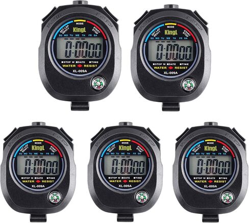 2 Pack Digital Stopwatch Timer: شاشة كبيرة متعددة الوظائف تتوقف عن المشاهدة للمدربين الرياضيين السباحة المسبقين للياقة البدنية الحكام الإلكترونية مع إنذار وقت تقسيم اللفة للأطفال البالغين in Kuwait