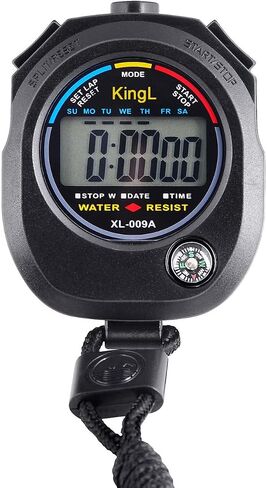 2 Pack Digital Stopwatch Timer: شاشة كبيرة متعددة الوظائف تتوقف عن المشاهدة للمدربين الرياضيين السباحة المسبقين للياقة البدنية الحكام الإلكترونية مع إنذار وقت تقسيم اللفة للأطفال البالغين in Kuwait