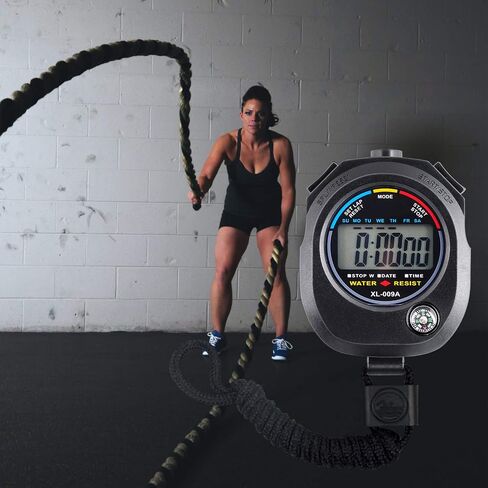 2 Pack Digital Stopwatch Timer: شاشة كبيرة متعددة الوظائف تتوقف عن المشاهدة للمدربين الرياضيين السباحة المسبقين للياقة البدنية الحكام الإلكترونية مع إنذار وقت تقسيم اللفة للأطفال البالغين in Kuwait