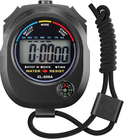2 Pack Digital Stopwatch Timer: شاشة كبيرة متعددة الوظائف تتوقف عن المشاهدة للمدربين الرياضيين السباحة المسبقين للياقة البدنية الحكام الإلكترونية مع إنذار وقت تقسيم اللفة للأطفال البالغين in Kuwait