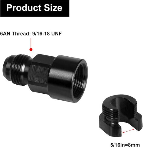 6AN ذكر إلى 5/16 الإناث Quick-Disconnect ، دفع السكك الحديدية EFI Fuel Fitting Molection Aluminium 1pc in Kuwait