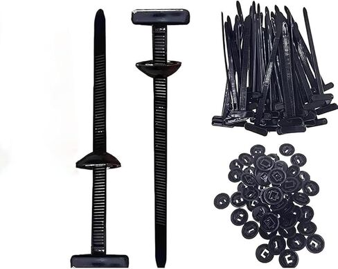 Nylon Universal Cable Tie Buckle for Car Daily Repair, 2025 Upgrade Heavy Duty Self-Locking Zip Ties Holder, UV Resistant Black Plastic Fastener Cable Ties with Pin and Button Desig (50pcs) in Saudi Arabia