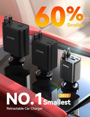 Retractable Car Charger 84W Car Charger USB C for iPhone 16 17 Pro Max Fast Charging [PD45W Dual Type C Cables] Car Accessories Cigarette Lighter Adapter for iPhone 17 Air 16 15 Pro Max, Samsung S25 in Saudi Arabia