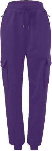 Cargo Sweatpants for Women Highwaisted Baggy Womens Joggers with Pockets Fall Hiking Wokrout Jounge Travel Sweat Pants in Saudi Arabia